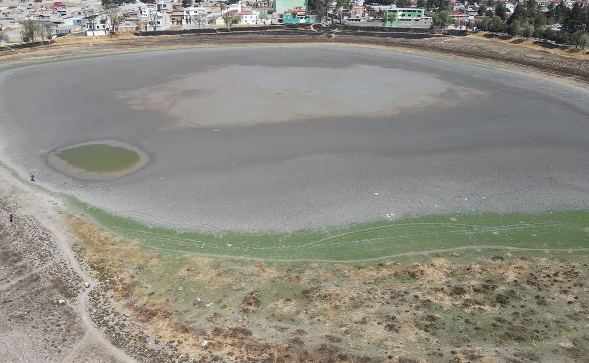 ¡Está seco! Laguna de Ojuelos de Zinacantepec ya no tiene agua