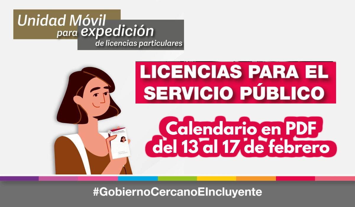 Calendario en PDF de unidades móviles para tramitar la licencia de conducir EdoMéx en febrero