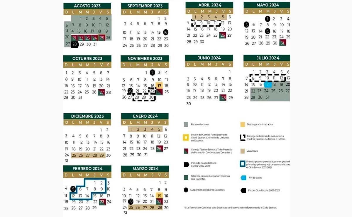 Calendario escolar SEP 20232024 Filtran posibles fechas de vacaciones