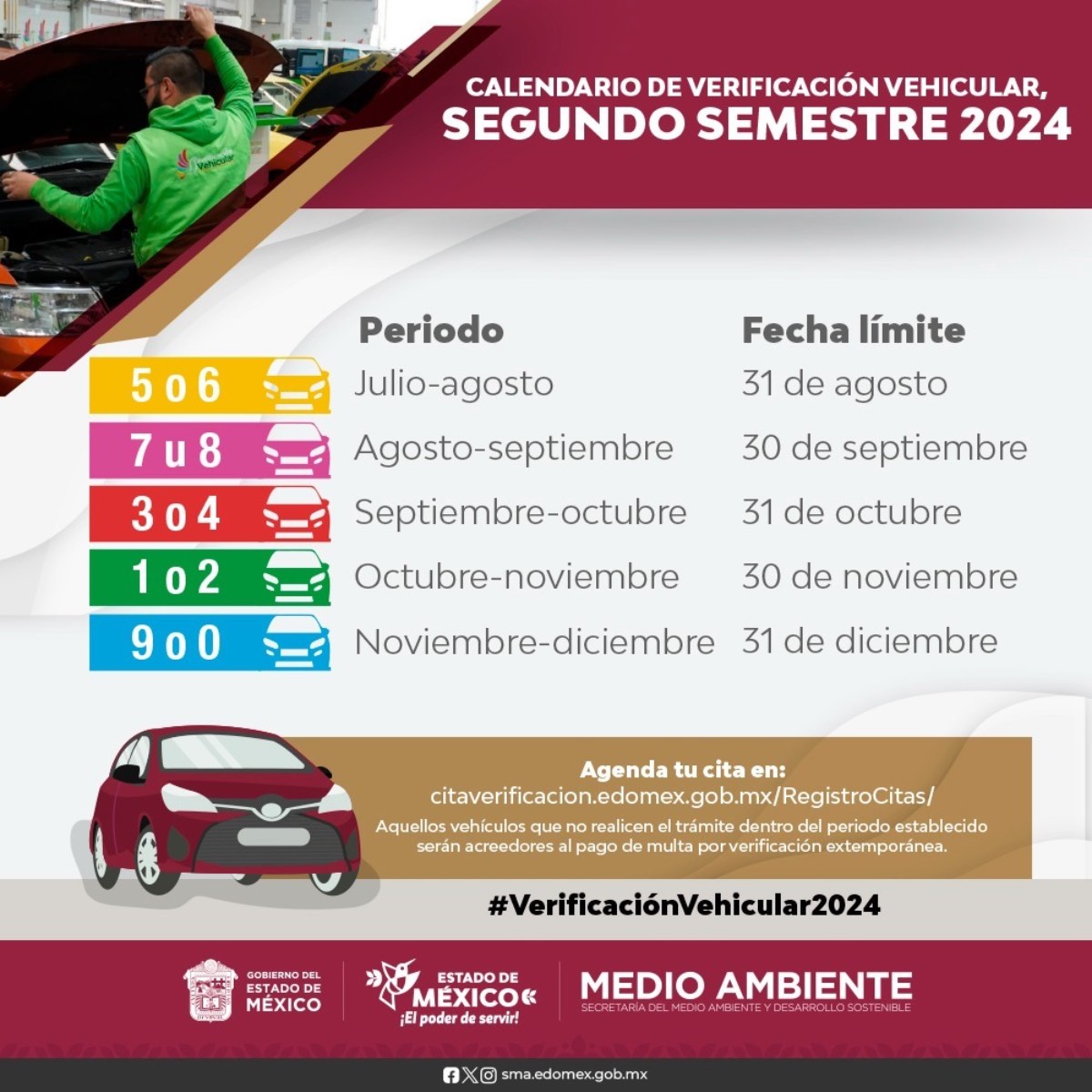 ¡No Te Pierdas La Verificación Vehicular Del Segundo Semestre 2024 En ...